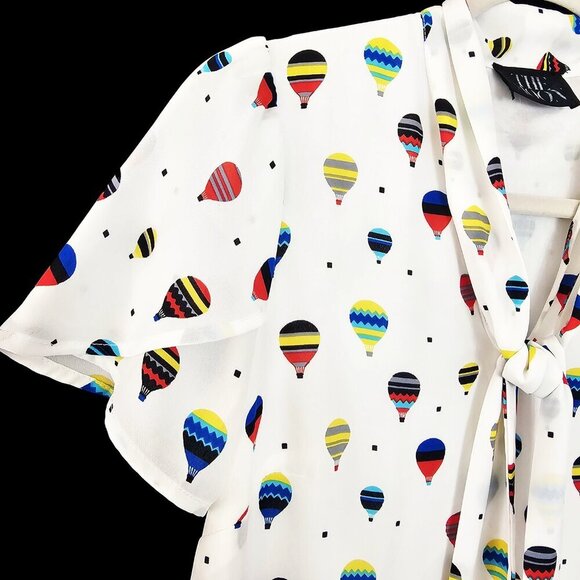 The Moon White and Multicolor Balloon Print Shift Dress - Picture 4 of 5